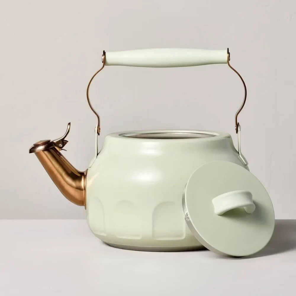 2qt Stainless Steel Arch Cutout Teapot Serene Green - Hearth & Hand Magnolia‎